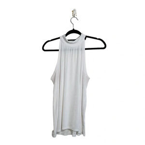 Maurices 24/7 White Halter Neck Crinkle Tank Top Medium Women’s